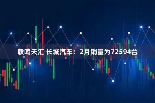 毅鸣天汇 长城汽车：2月销量为72594台