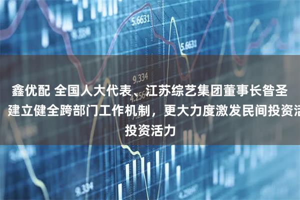 鑫优配 全国人大代表、江苏综艺集团董事长昝圣达：建立健全跨部门工作机制，更大力度激发民间投资活力