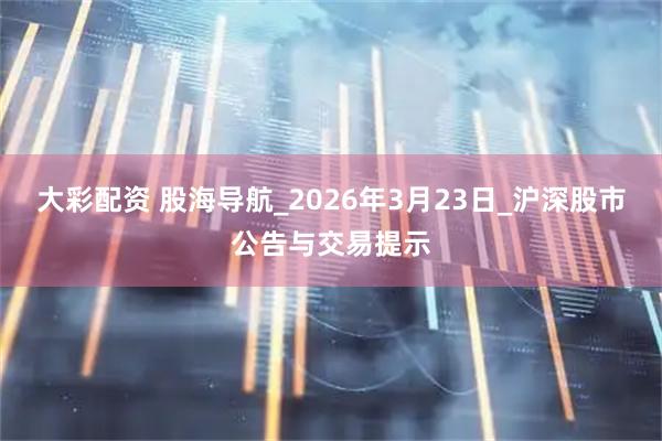 大彩配资 股海导航_2026年3月23日_沪深股市公告与交易提示