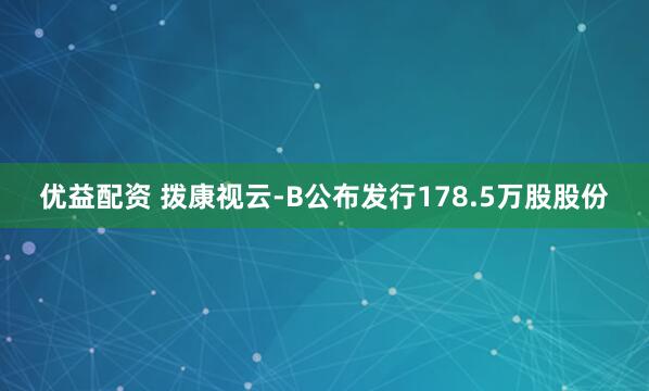 优益配资 拨康视云-B公布发行178.5万股股份