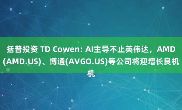 括普投资 TD Cowen: AI主导不止英伟达，AMD(AMD.US)、博通(AVGO.US)等公司将迎增长良机