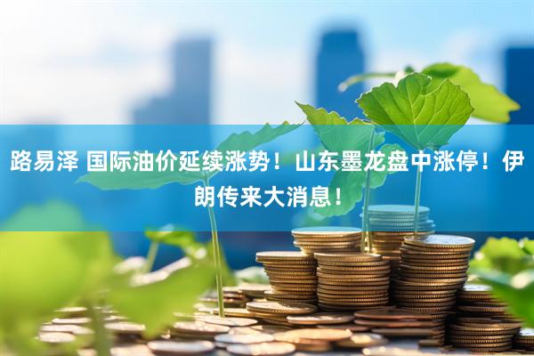 路易泽 国际油价延续涨势！山东墨龙盘中涨停！伊朗传来大消息！