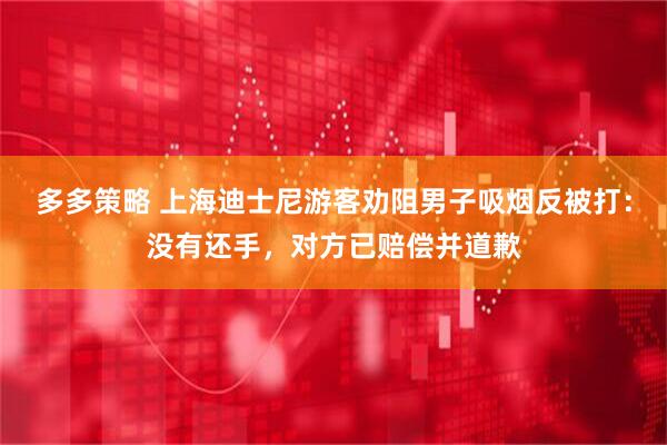 多多策略 上海迪士尼游客劝阻男子吸烟反被打：没有还手，对方已赔偿并道歉